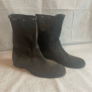 HTC Black Suede Studded Ankle Boots 41